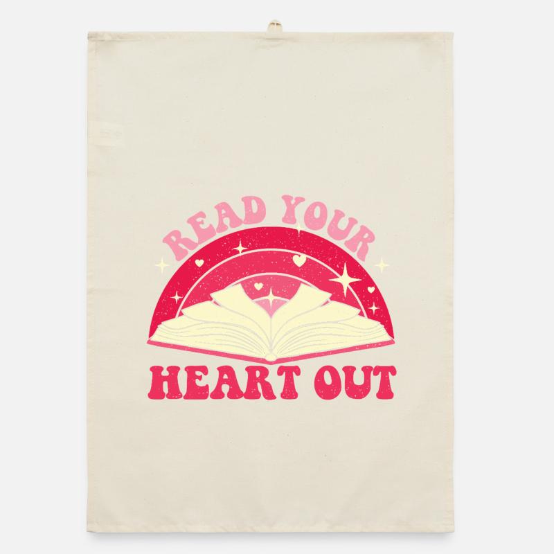 Read Your Heart Out Bookworm Funny Reader Gift Organic dish towel