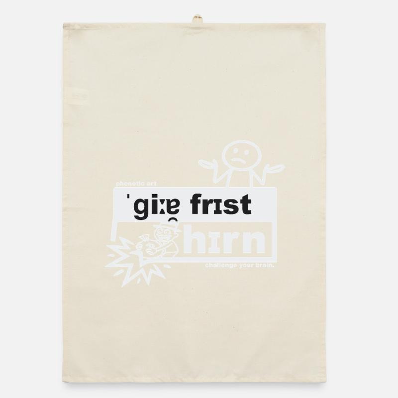 Greed eats the brain - phonetic art Organic dish towel