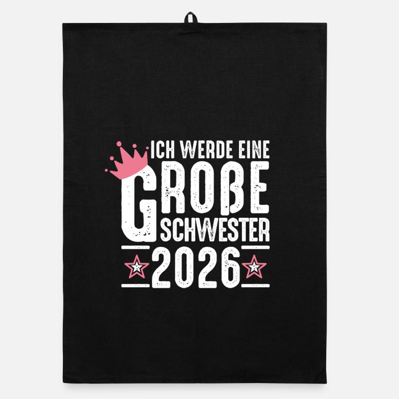 Ich werde Große Schwester 2026 Schwangerschaft Organic Geschirrtuch
