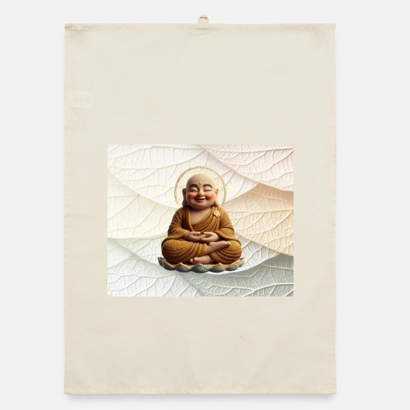 Buddha on leaf pattern Organic dish towel