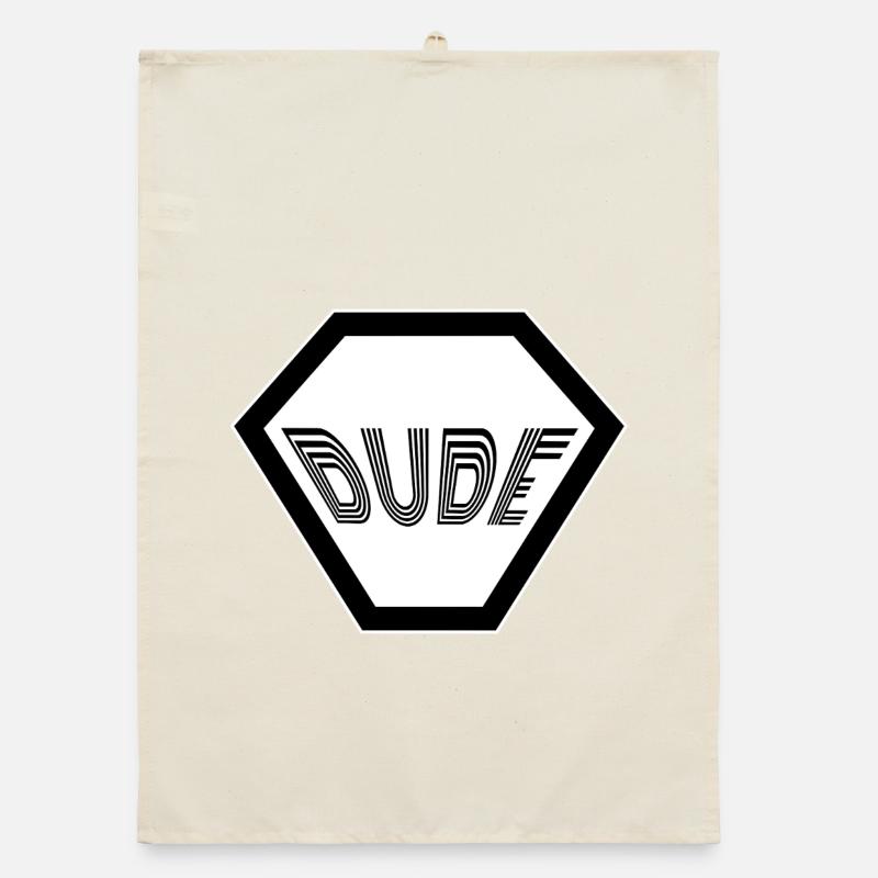 Dude Retro Mann Junggeselle Männer Typ Kerl Organic Geschirrtuch