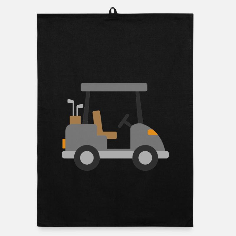White Golf Cart Organic dish towel