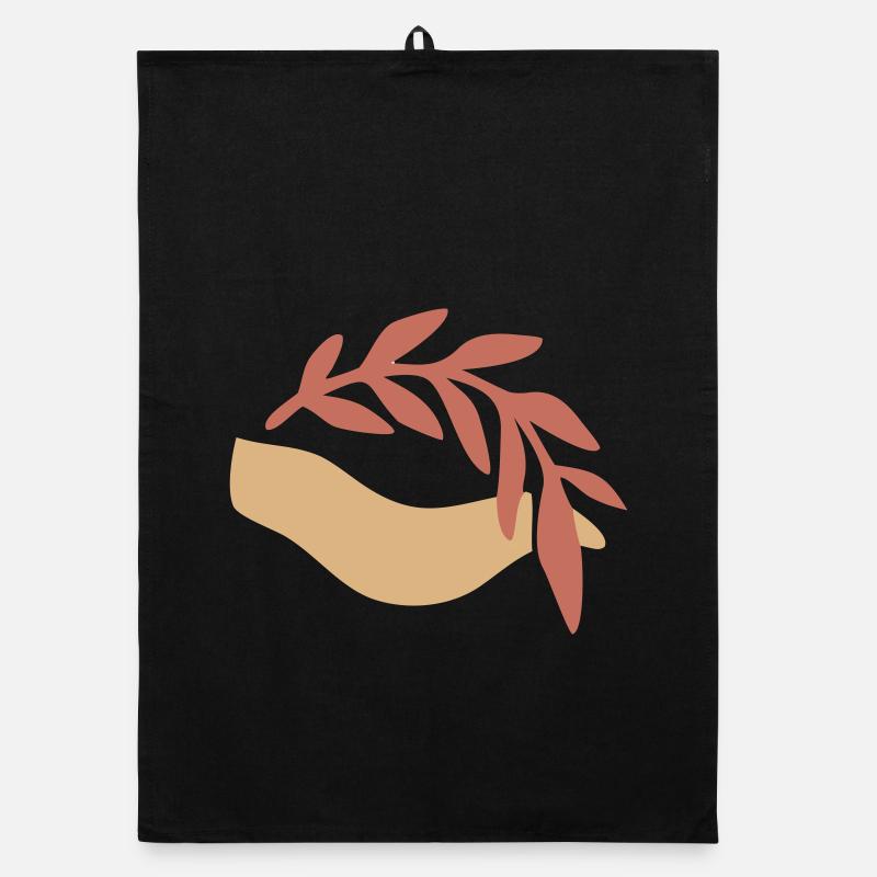 Hand Leaf Nature Boho Logo Organic dish towel