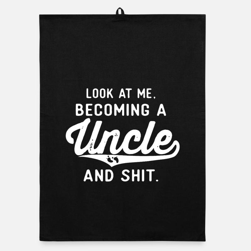Becoming an Uncle — Bold Script - Organic dish towel - black