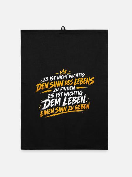 Sinn des Lebens Sinn Geben Zitat - Organic Geschirrtuch - Schwarz