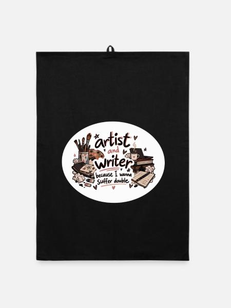 Künstler- und Autorenduo - Organic Geschirrtuch - Schwarz