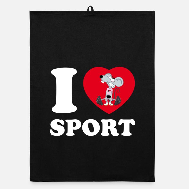 j’adore le sport [blanc] Torchon bio