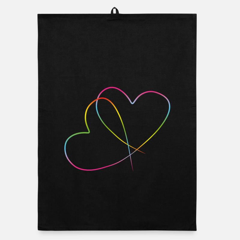 Rainbow Hearts Heart Love without Limits Organic dish towel