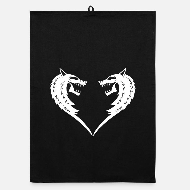 White Wolf Heart Organic dish towel