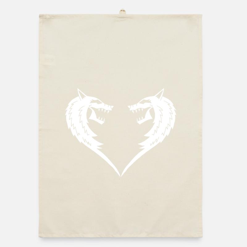 White Wolf Heart Organic dish towel