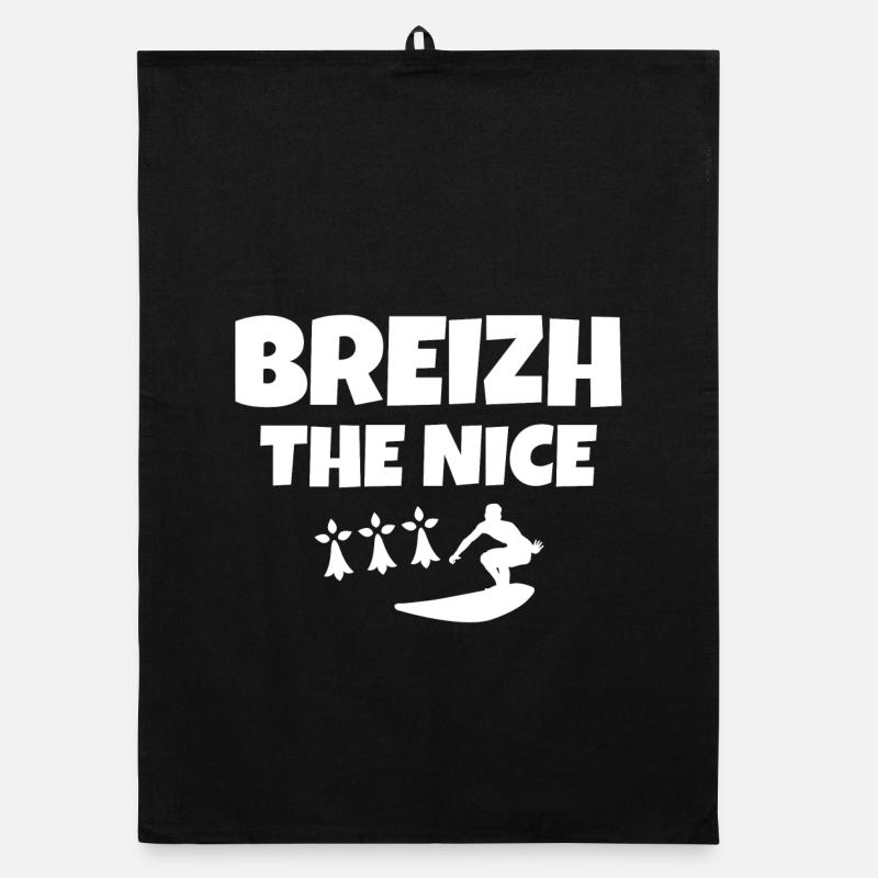 Brittany, Celtic, Breizh, surf, surf fan Organic dish towel