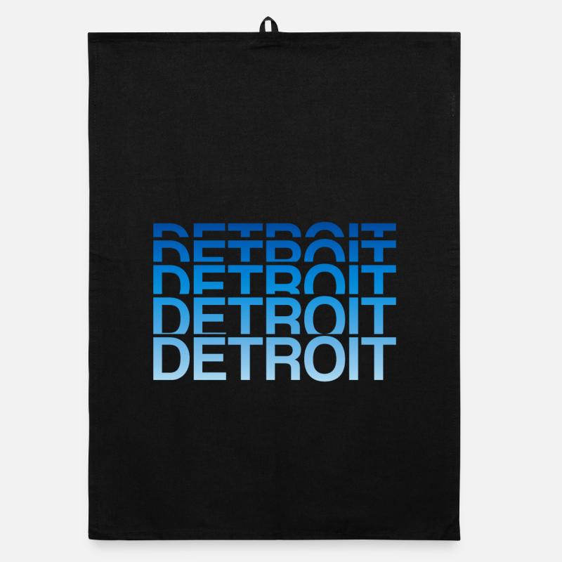 Detroit Gradient Font Block Organic dish towel