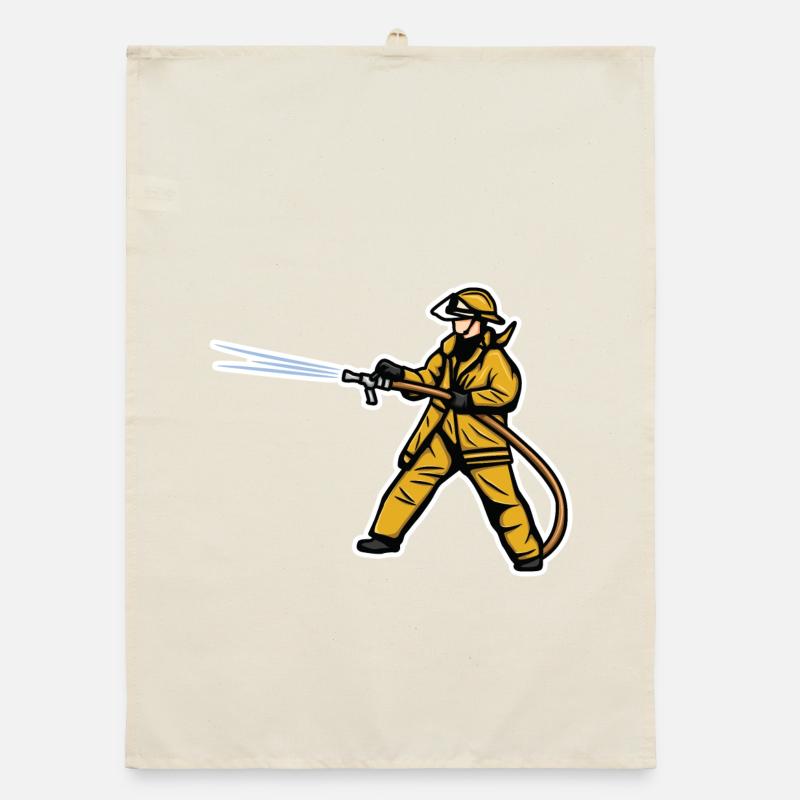 Firefighter Boy Organic dish towel