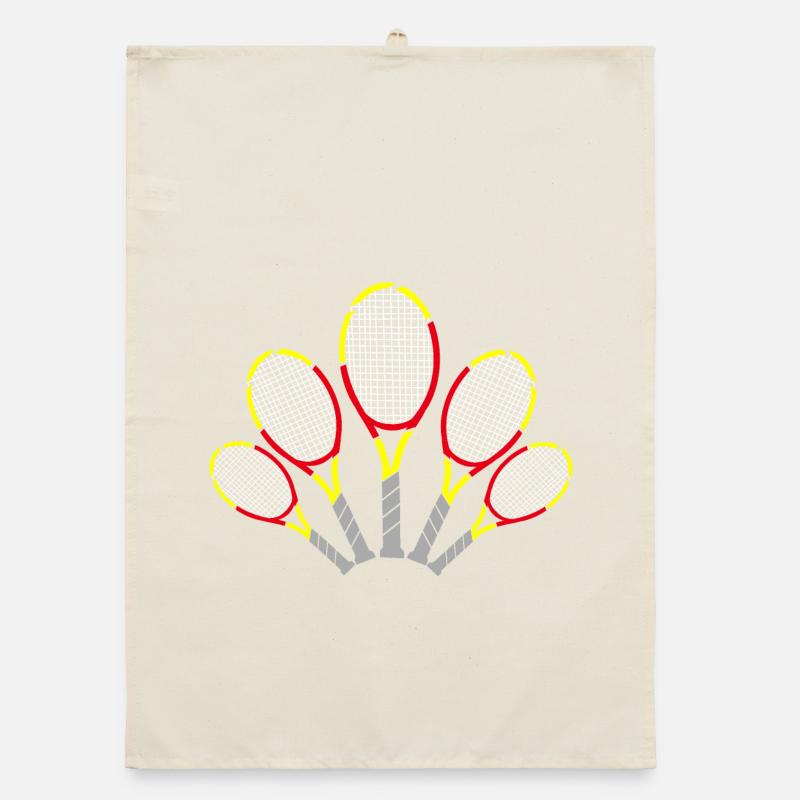 Tennis Shirt Schläger Racket spanisch Madrid Organic Geschirrtuch