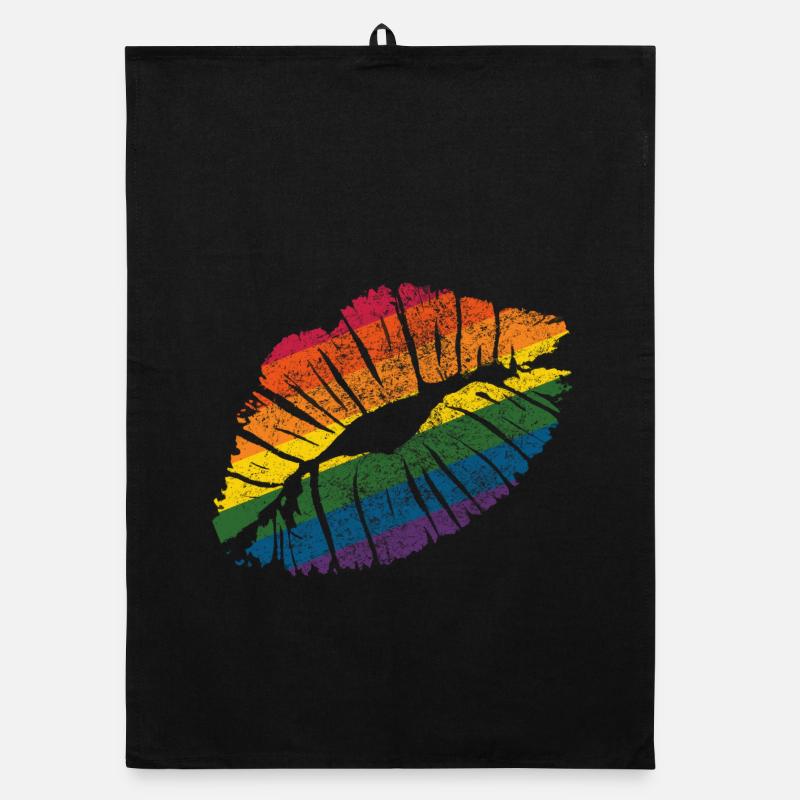 Smooch rainbow Lippenstift Kuss Mark Liebe Statement Organic Geschirrtuch