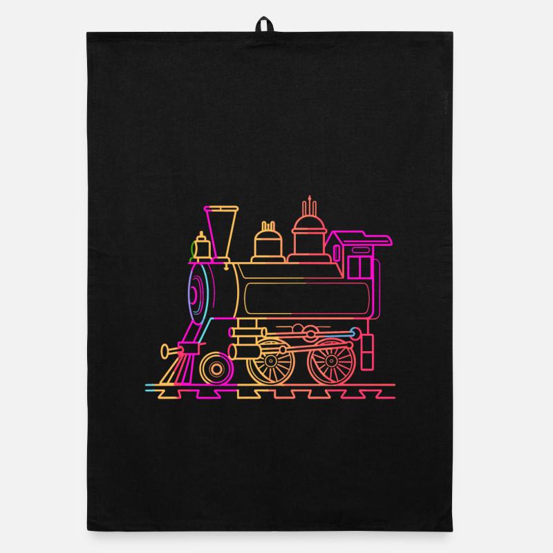 Eisenbahn Comic Organic Geschirrtuch