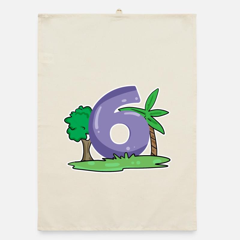 Nummer 6 Muster Organic Geschirrtuch