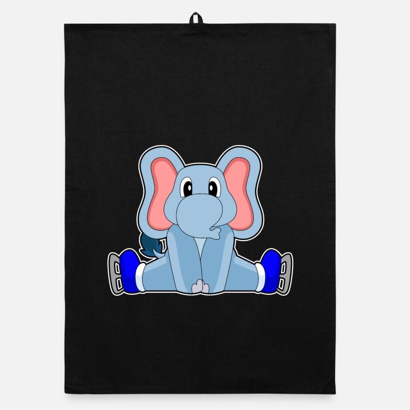 Elefant Eislaufen Schlittschuhe Organic Geschirrtuch