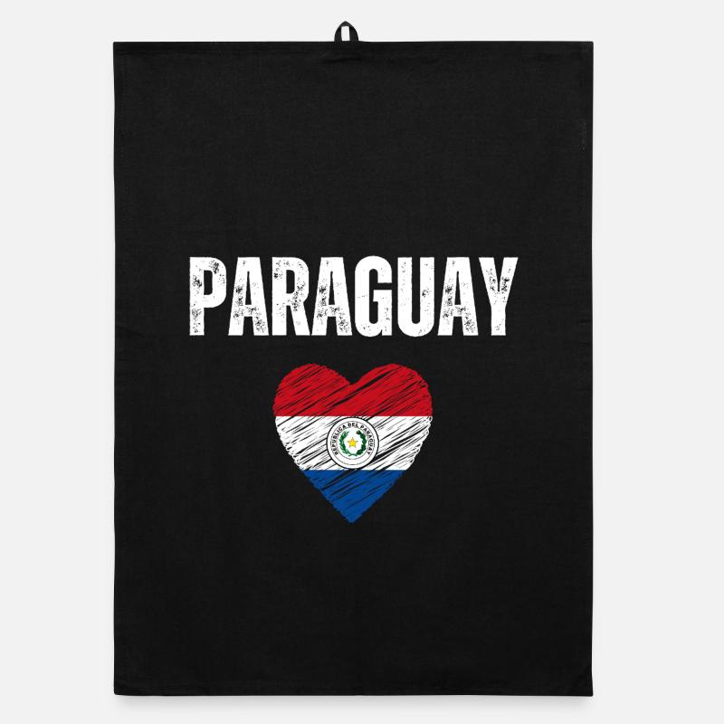 J’aime le Paraguay, drapeau du Paraguay Torchon bio
