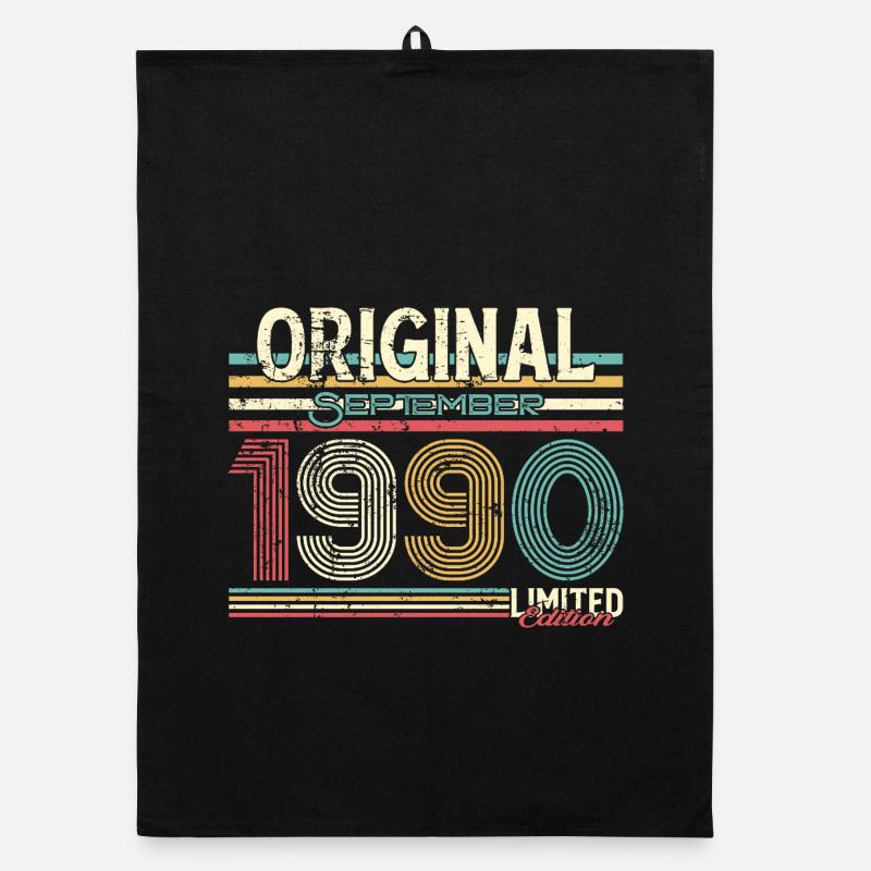35e anniversaire. Design rétro 1990 en édition limitée Torchon bio