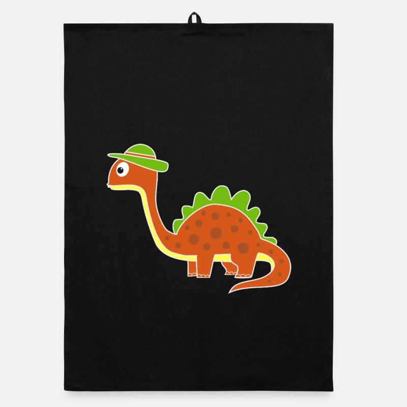 Drôle de dinosaure avec des points Torchon bio