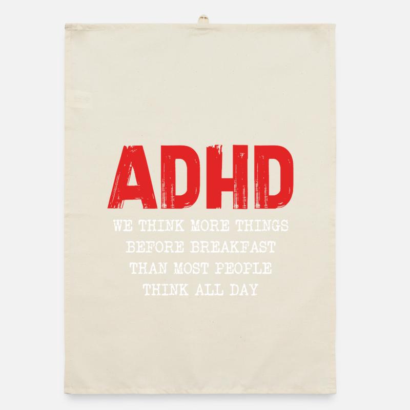 Cascade de pensées TDAH le matin Torchon bio