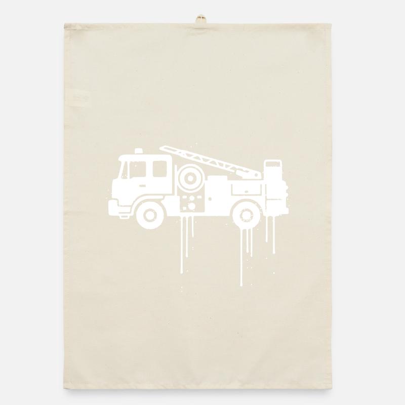 Fire Truck Graffiti Streetwear Organic dish towel