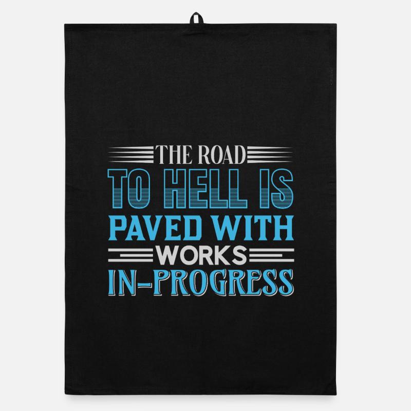 Road to hell in progress Organic dish towel