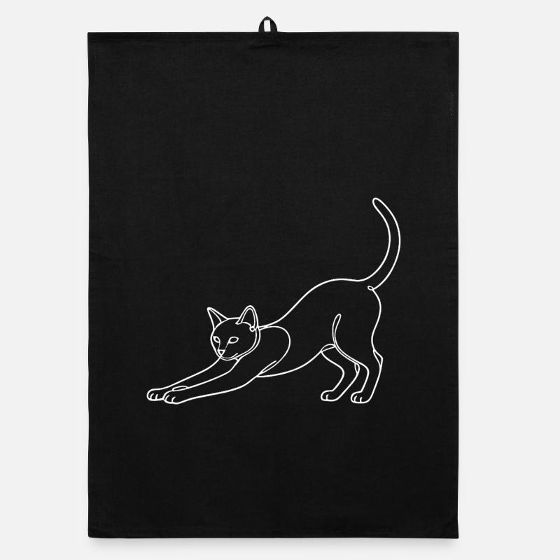 Silhouette minimaliste de chat bosse de chat Torchon bio