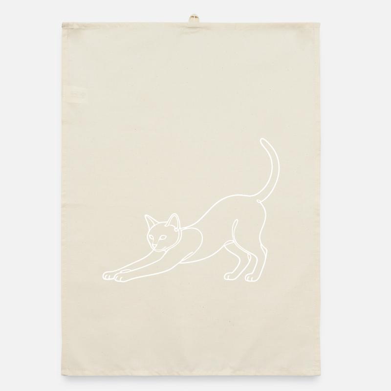 Silhouette minimaliste de chat bosse de chat Torchon bio