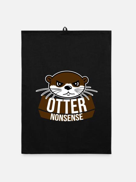 Otter Nonsense Lustig Wortspiel Otter Liebe Spruch - Organic Geschirrtuch - Schwarz - Vorne