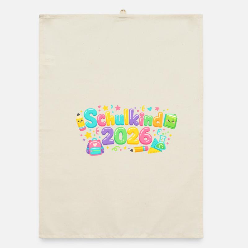 Schulkind 2026 Einschulung Geschenk Organic Geschirrtuch