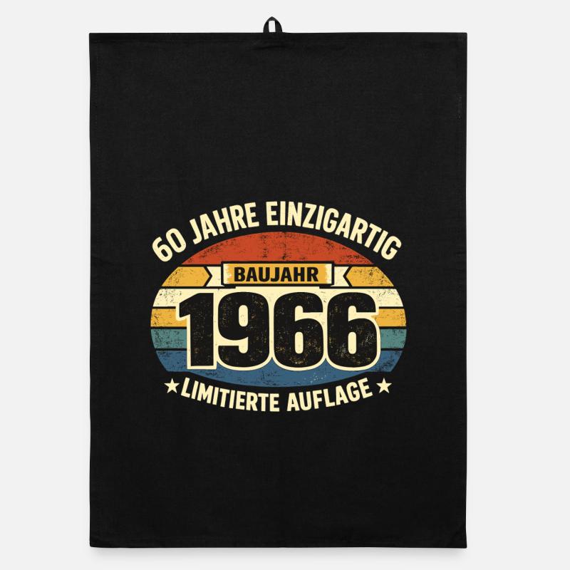 60th Birthday 1966 Legend Vintage Funny Organic dish towel