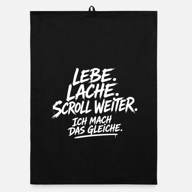 Lebe Lache Scroll Weiter Motivationsspruch Organic Geschirrtuch