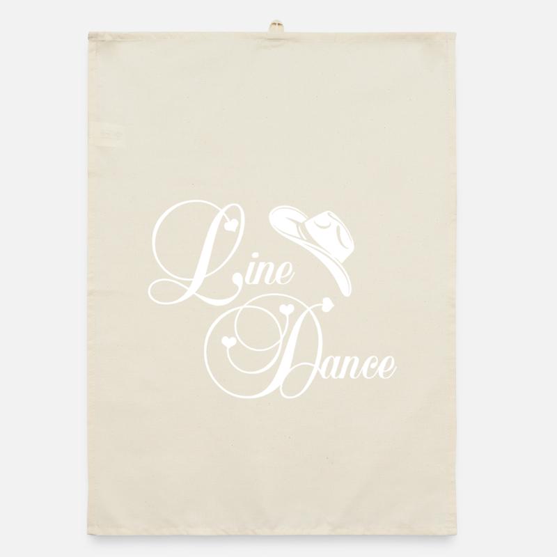 Line Dance Script Logo Organic Geschirrtuch