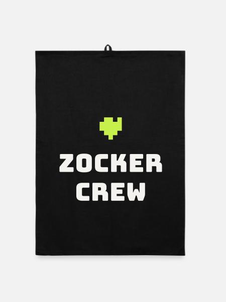 Gamer Crew Gamer Gaming Pixel Console Cadeau - Torchon bio - noir - Devant