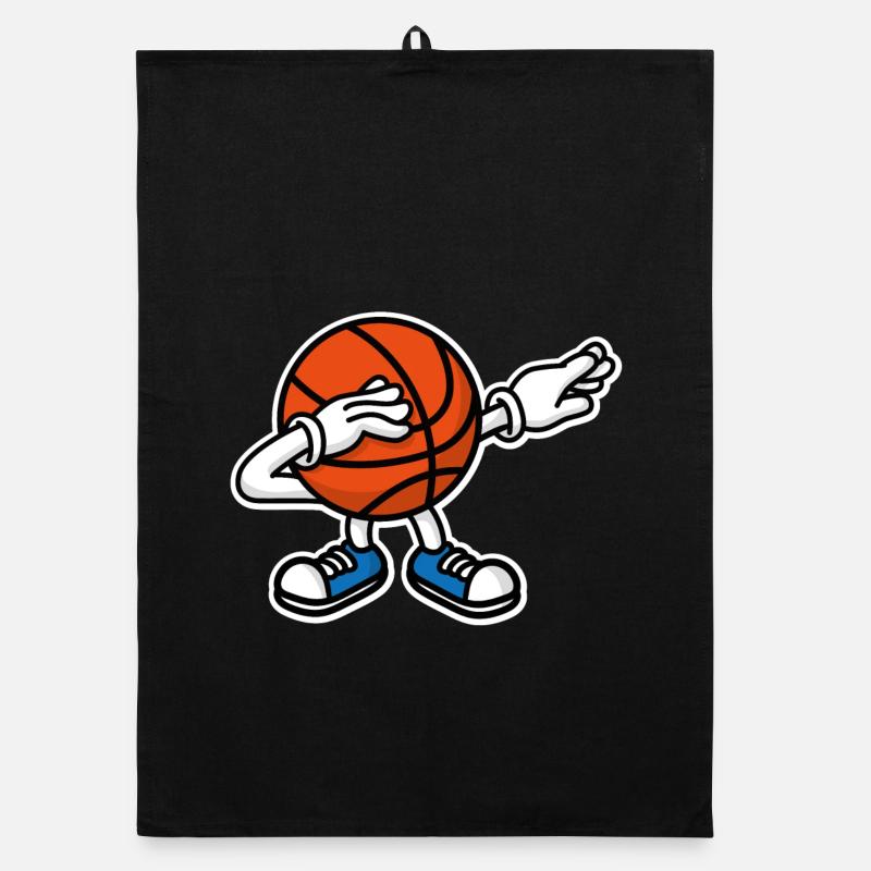 Dab dabbing basketball ball﻿ - Organic Geschirrtuch - Schwarz