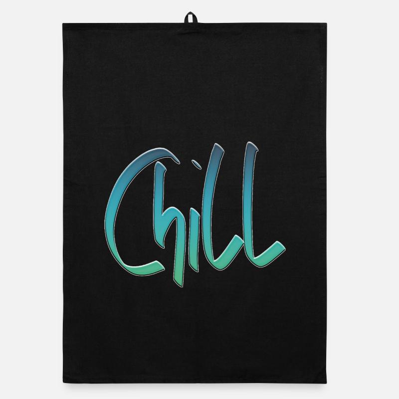 Chill mal wieder - Organic Geschirrtuch - Schwarz