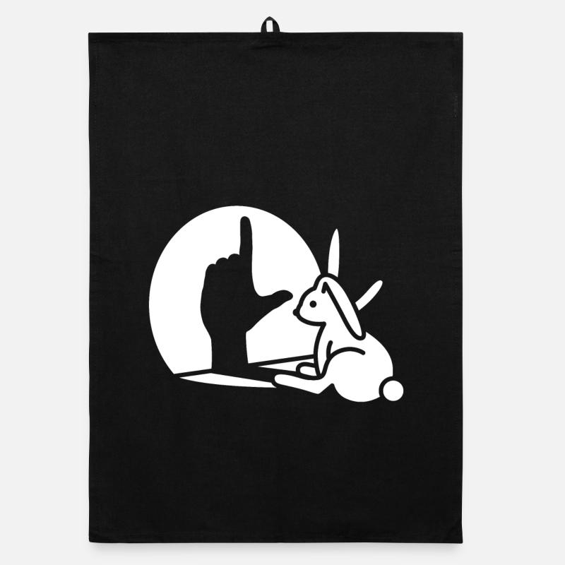 Kaninchen Schatten Hand Loser Misfit Hand Gebärdensprache Organic Geschirrtuch