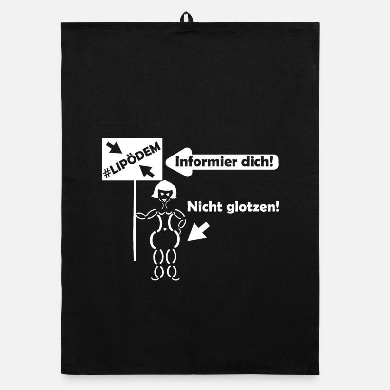 Lipödem Kämpferin - Organic Geschirrtuch - Schwarz