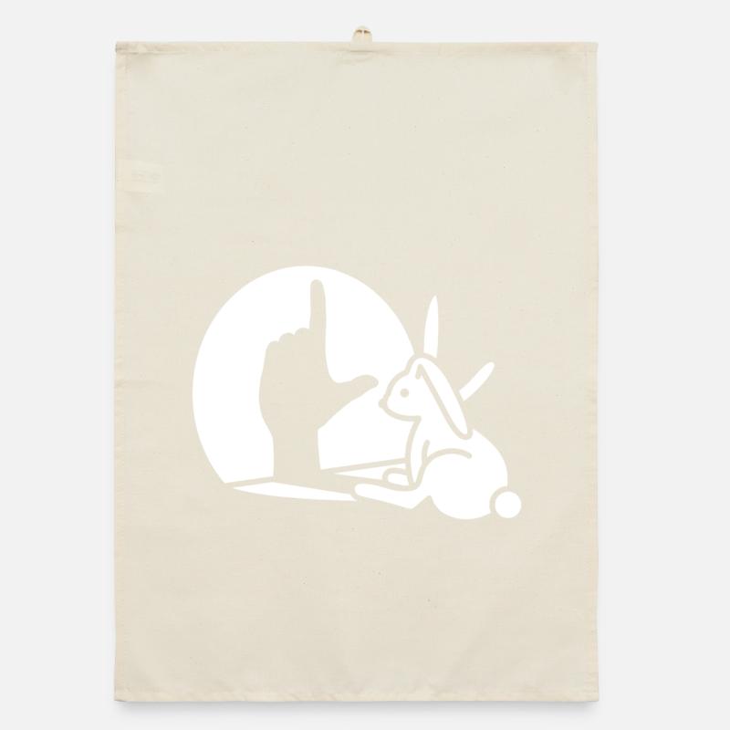 Rabbit Shadow Hand, LOSER Sign Loser Organic dish towel