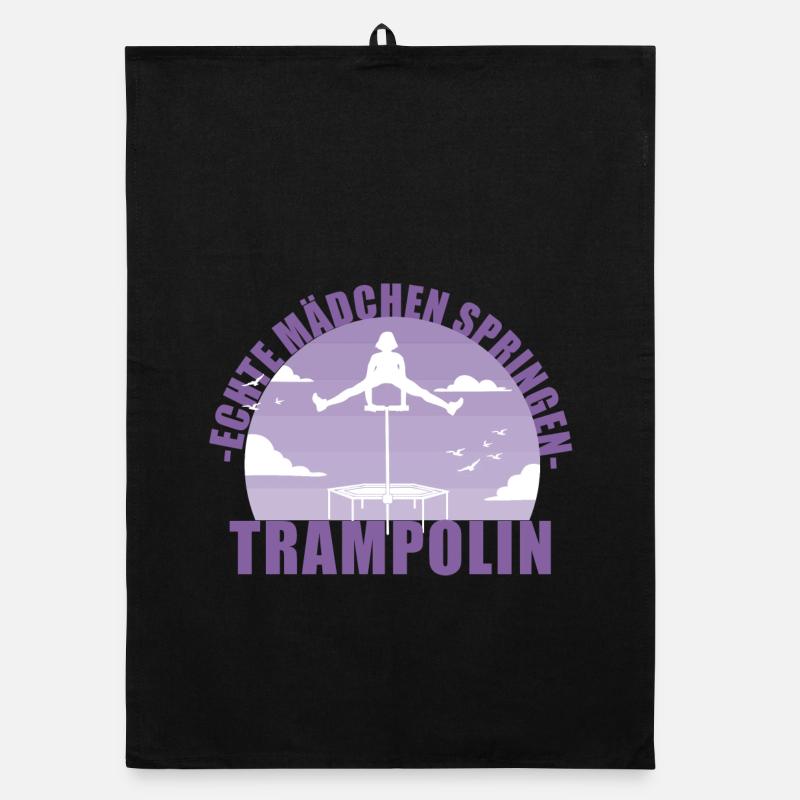 Echte Mädchen springen Trampolin Geschenk Organic Geschirrtuch
