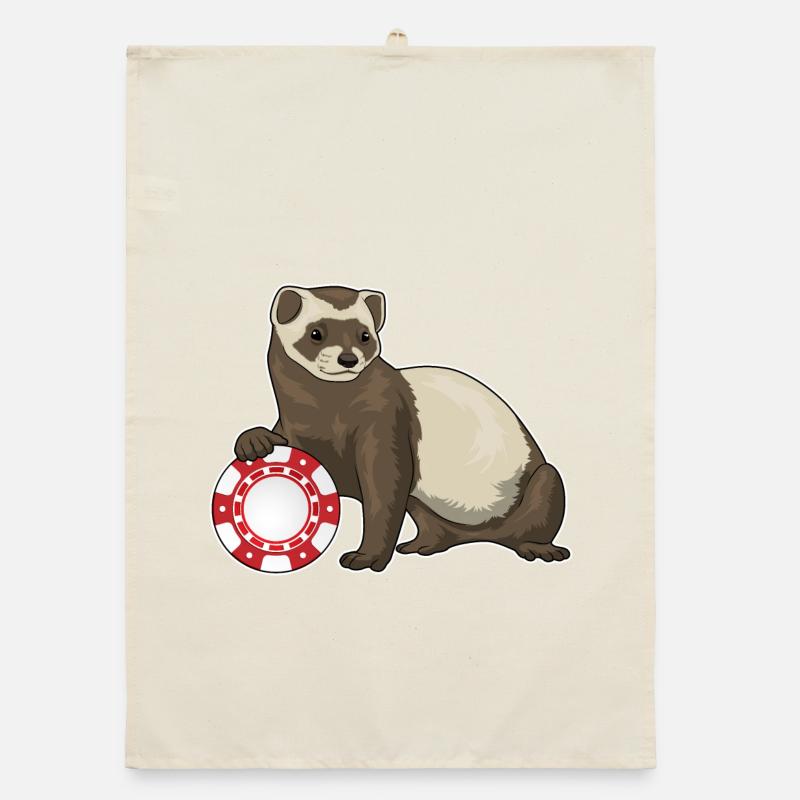 Frettchen Poker Pokerchips Organic Geschirrtuch