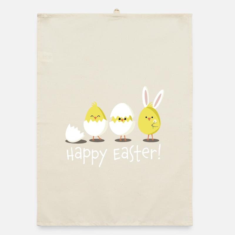 happy easter kücken ei osterei Organic Geschirrtuch