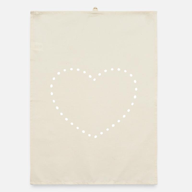 Herz white dots Organic Geschirrtuch
