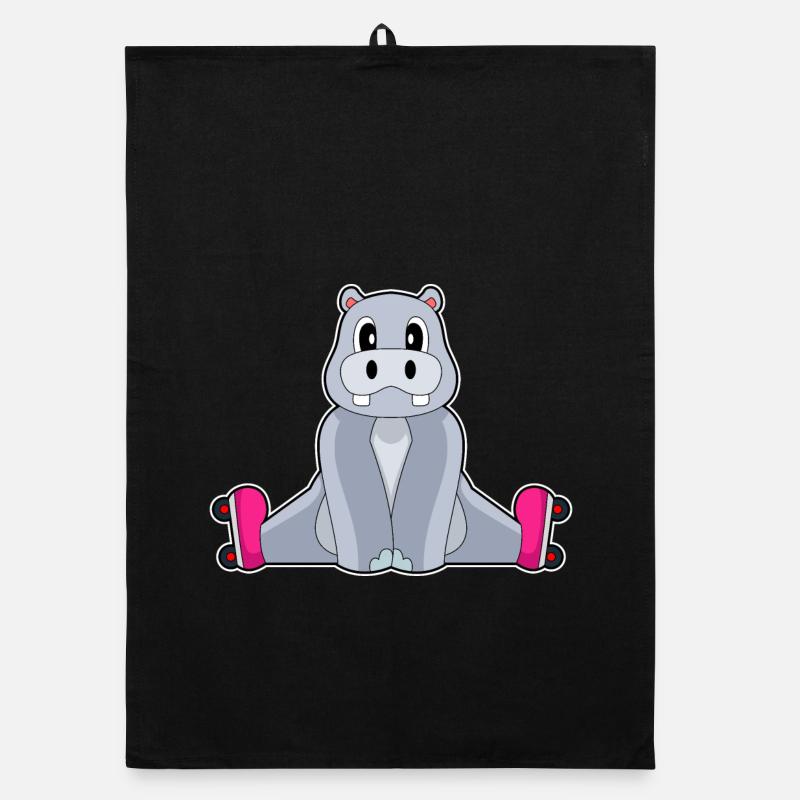 Hippopotamus Inline skating Inline skates Organic dish towel