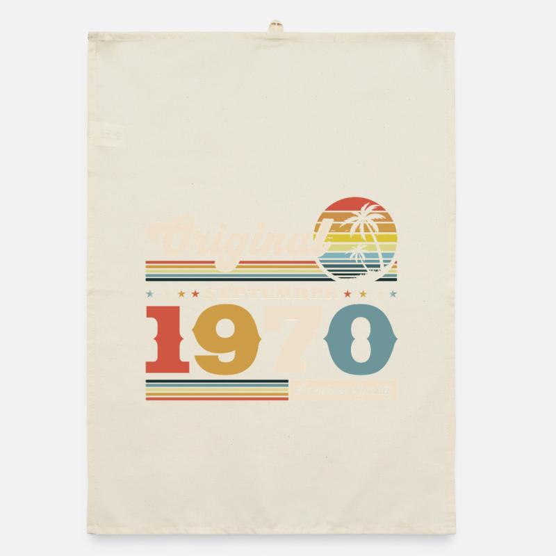 55th birthday Original September 1970 Organic dish towel