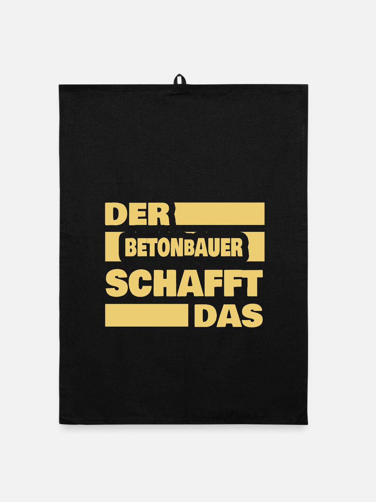 Arbeit Betonbauer - Organic Geschirrtuch - Schwarz - Vorne