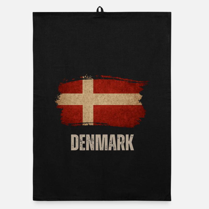 Vintage Danemark, drapeau du Danemark Torchon bio