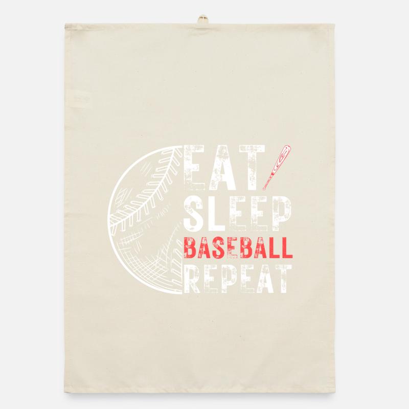 Eat Sleep Baseball Repeat Organic dish towel